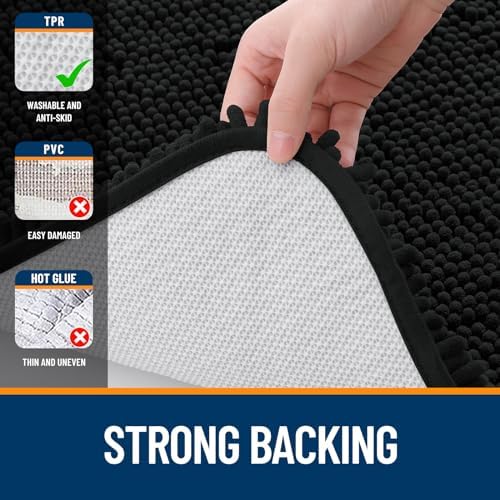 OLANLY Small Bathroom Rugs 30x18, Extra Soft Absorbent Chenille Bath Rugs - Image 6