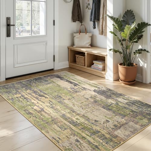 Toneed 4x6 Washable Non Slip Abstract Area Rugs for Bedroom Living Room - Image 3