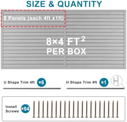PVC Slat Wall Paneling 4x8 ft, Gray Slatwall Panel for Storage - Image 2
