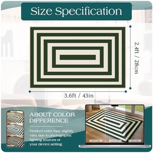 Modern Outdoor Rug - 28"x43" Front Door Mat Indoor Outside Entrance - Image 2