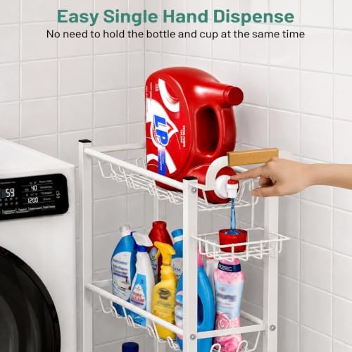 KIMBORA Laundry Room Storage Cart with Detergent Holder with Wheels - Image 3