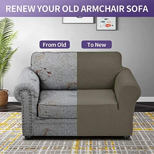 Joccun Stretch Chair Couch Cover,1-Piece Sofa Slipcover Spandex Sofa Covers with Elastic Bottom,Washable Furniture Protector for Dogs, Cats, Kids (Armchair,Fossil) - Image 6