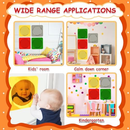 4PCS Sensory Wall Bubble Mirror, Color Convex Acrylic Mirror, 10 X 10 Inch - Image 6