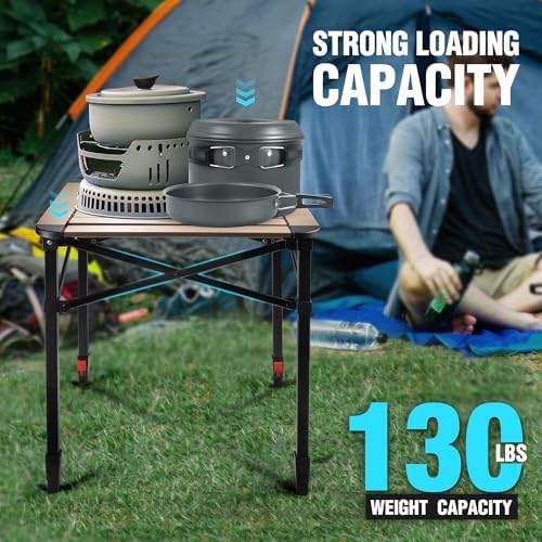 VILLEY Folding Camping Square Table, Portable Aluminum Table, Medium - Image 6
