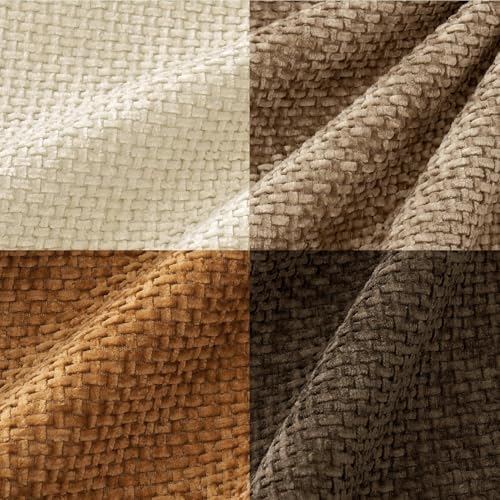 MIULEE Decorative Chenille Fall Euro Pillow Covers Brown 22x22 Pack of 4 - Image 6