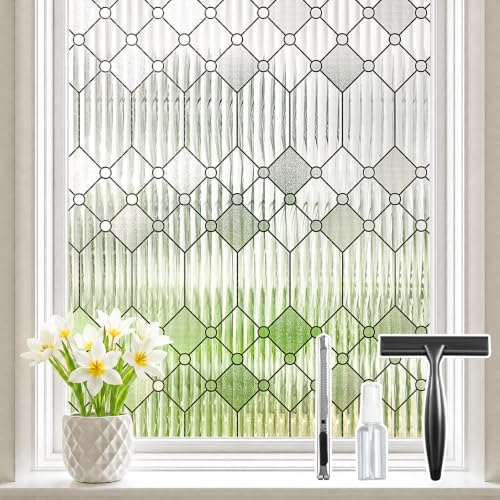 Reeded Glass Privacy Window Film Static Cling for Home by bofeifs