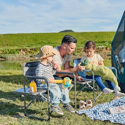 Busy Bee Oversized Kids Camping Chair with Cup Holder, High Back Toddler Chair Kids Folding Chair, Perfect for Beach & Outdoor, Supports 150 Lbs. - Image 2