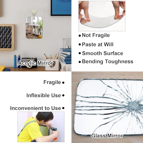 JUNEBRUSHS 2 Pack Medium Mirror for Shaving Shower Mirror 6 × 8 inch - Image 6