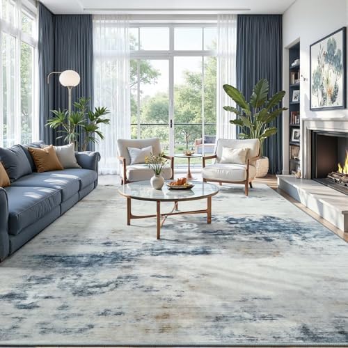 Toneed Washable 8x10 Area Rug with Non-Slip Backing for Living Room - Image 4