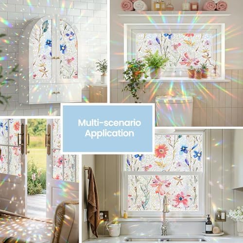 ADD.HERES Rainbow Window Privacy Film, Stained Glass Cling, 17.5" x 78.7" - Image 6
