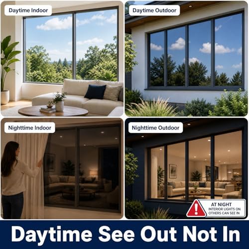 FILMGOO One Way Window Privacy Film Heat Control Mirror Tint 11.8Inx7.2Ft - Image 2