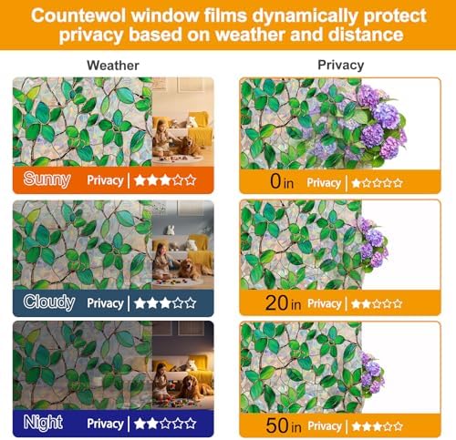 Rainbow Stained Glass Window Privacy Film Static Cling35.4x157in - Image 4