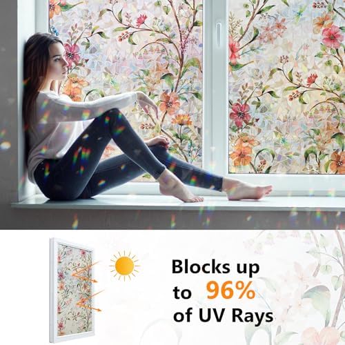 Ranzdn Window Privacy Film, Stained Glass Static Cling, 23.6" x 78.7" - Image 3