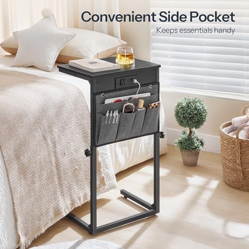 HOOBRO Side Table for Couch, Adjustable Height C Shaped End Table - Image 6