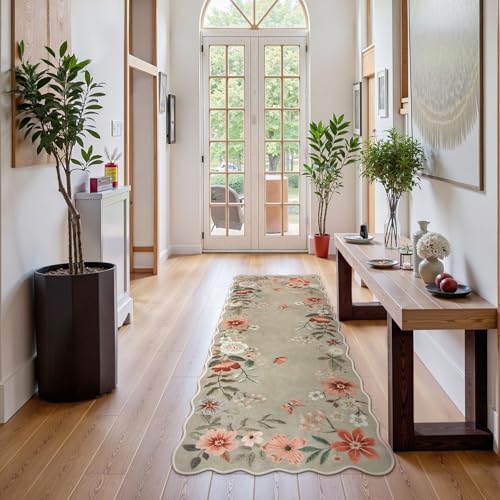 Lahome Floral Kitchen Runner, 2x5 Soft Washable Runner Rug Non Slip - Image 2