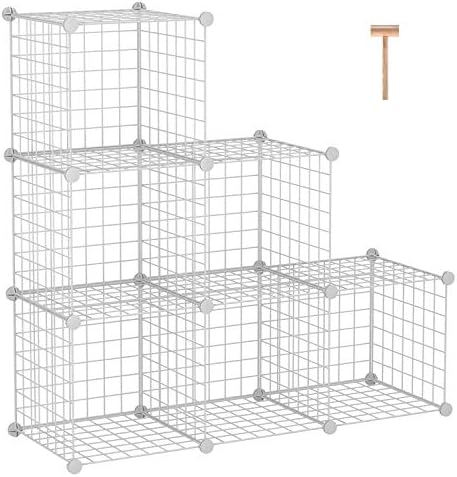 C&AHOME Wire Cube Storage, 6 - Cube Organizer Metal C Grids, Units, White by CAHOME