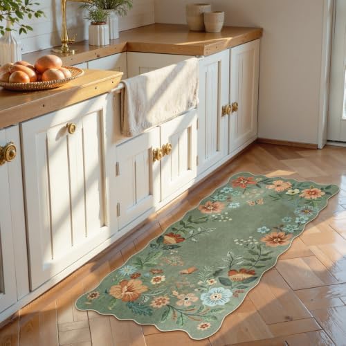 Lahome Floral Washable Kitchen Rug Non Slip, 2x4 Rugs for Entryway Bathroom - Image 2