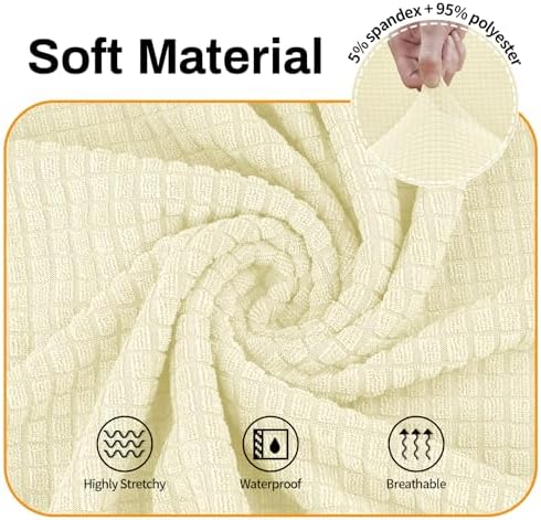 Asnomy Stretch Oversized Couch Covers for Sofa Slipcover,Off-White - Image 3