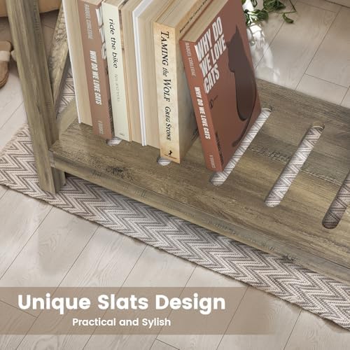 Hadulcet Farmhouse Side Table with Charging Station - Narrow Bedside Table for Small Space, Slim End Table, Rustic X-Design Nightstand for Living Room, Bedroom, Elegant Gray - Image 4
