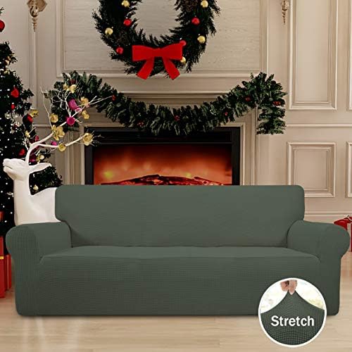 Easy-Going Stretch Couch Covers for Sofa Washable Large Olive Green - Image 2