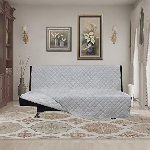 Easy-Going Reversible Couch Cover, Large Futon Sofa, Light Gray/Light Gray - Image 2