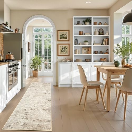 Toneed Washable 2x6 Non-Slip Abstract Runner Rug for Hallway Kitchen - Image 2