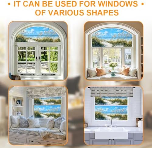 Cmialusie Coastal Dune Window Film 17.3 x 39.3 Inch Cling - Image 7