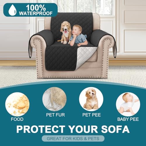 Turquoize 100% Waterproof Chair Covers Couch Covers for Dogs, Chair 23" - Image 2
