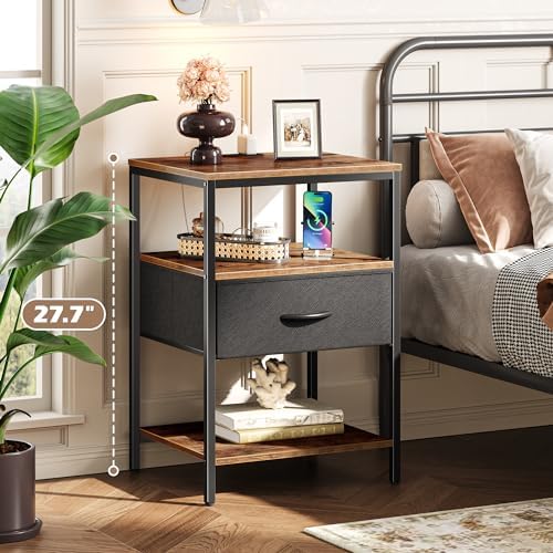 SUPERJARE Nightstand with Charging Station, USB-C Port, Bedside Table - Image 2