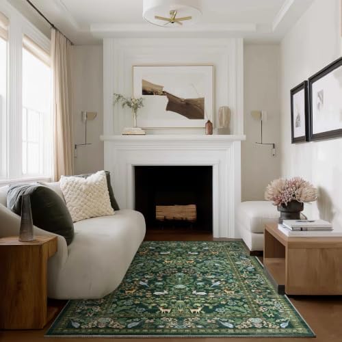 3x5 Small Area Rugs for Entryway: Machine Washable Rug Stain Resistant Non Slip Low Pile Soft Faux Wool Lightweight Entry Rug for Bedroom Living Room Kitchen Laundry Bathroom Office Front Door Indoor - Image 6