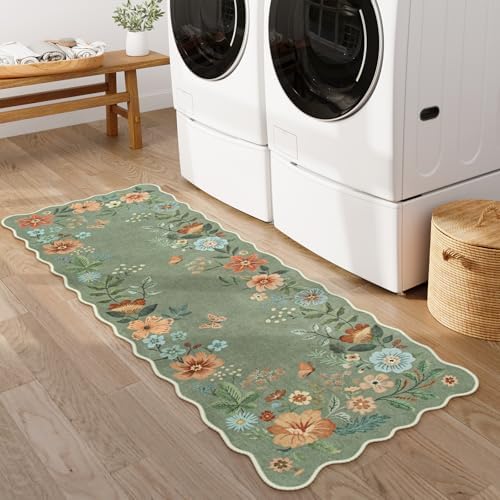 Lahome Floral Washable Runners for Hallways, 2x5 Kitchen Runner Non-Slip - Image 3