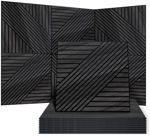 WoveN SounD Acoustic Wall Panels, Black Oak, 8 Pack, 23.6x23.6 in by WovenSound