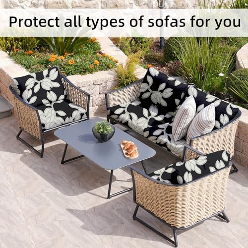 8 Pcs Outdoor Cushion Covers, Patio Sofa Cushion Covers Replacement - Image 5