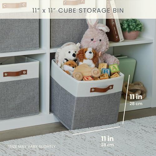 OrganiHaus 11x11 Cube Storage Bins, Set of 4 - Fabric Storage Cubes - Image 2
