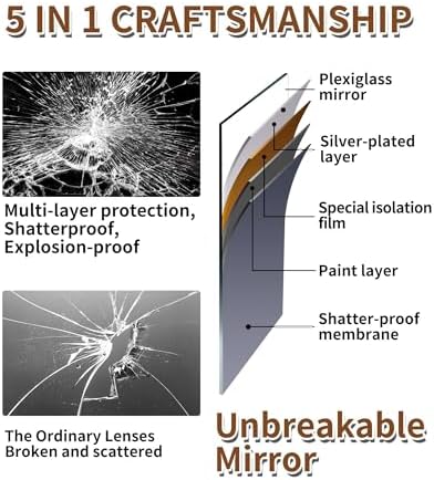 Kids Wall Mirror Tiles,Safe Unbreakable Acrylic Mirror for Baby,Plastic Plexiglass On the RV, Shatterproof Frameless Mirror Wall Stickers.Suit for Apply Touring Car,Children's Room,Classroom（8"x8") - Image 5
