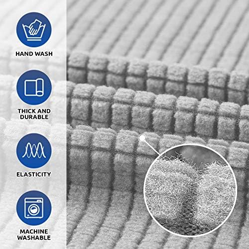 KEKUOU Stretch Chair Sofa Slipcover, Single Couch Cover,Silverr - Image 3