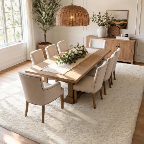 Ophanie Area Rugs 10x14 Living Room, Large Ivory Bedroom Carpet, Big Shag Indoor Thick Soft Nursery Rug, Fluffy Carpets for Boys and Girls Room Home Decor Aesthetic with Over 99 pcs Pile fibers - Image 4