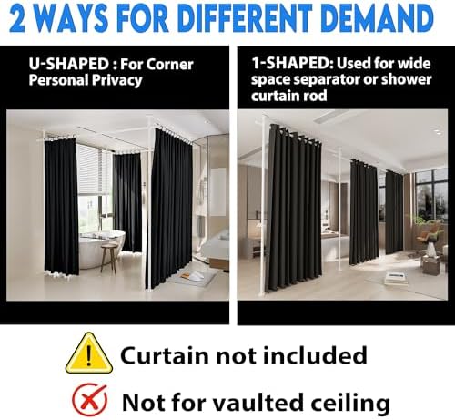 Room Divider No Driling Curtain Rods,Wide Wall Divider for Room Separation - Image 4