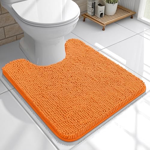 OLANLY Toilet Rugs U-Shaped 20x20, Soft Absorbent Chenille Contour Rugs by OLANLY
