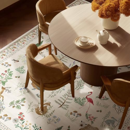 10x14 Area Rugs for Living Room: Washable Rug Non Slip Stain Resistant Low Pile Faux Wool Ultra Soft Lightweight Indoor Large Rugs for Bedroom Nursery Dining Room Under Table Rug Farmhouse Home Office - Image 5