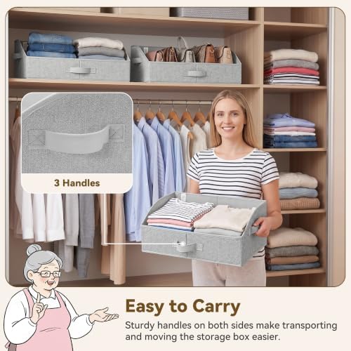 GRANNY SAYS Purse Organizer for Closet, Large, Gray, 3-Pack - Image 2