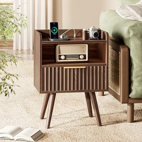 Huuger Nightstand Set of 2 with Charging Station, USB-C Port, End Tables - Image 5