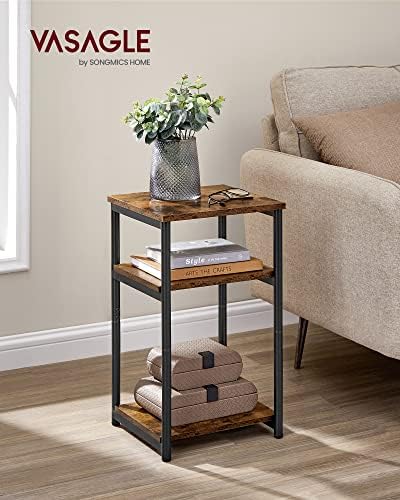 VASAGLE Side Table, Small End Table, Tall Nightstand, Steel Frame - Image 2