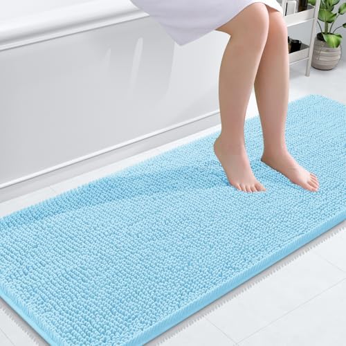 OLANLY Bathroom Runner Rugs 59x24, Extra Soft Absorbent Chenille Bath Rugs by OLANLY