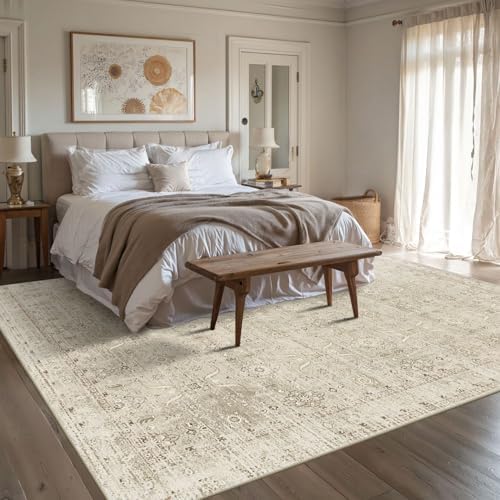 Rugxara Beige Neutral 6x9 Area Rugs Washable Rug for Living Room Dining - Image 2