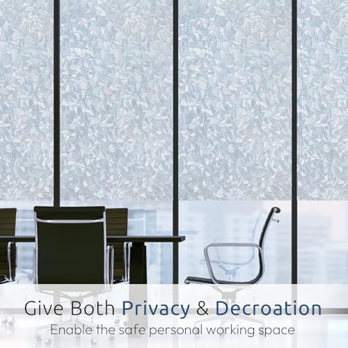 rabbitgoo Rainbow Window Privacy Film, Static Cling, Silver, 29.5" x 157.4" - Image 7