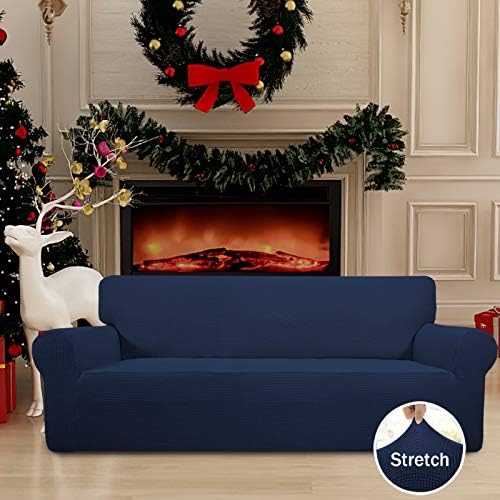 Easy-Going Stretch Couch Covers for Sofa Washable Large Navy - Image 2