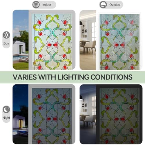 ADD.HERES Window Privacy Film, 3D Stained Glass Window Film, 23.6x35.4in - Image 6