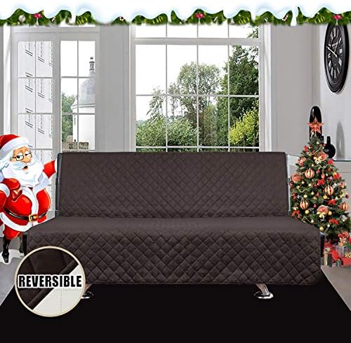 Easy-Going Reversible Couch Cover, Large Futon Sofa, Chocolate/Ivory - Image 2