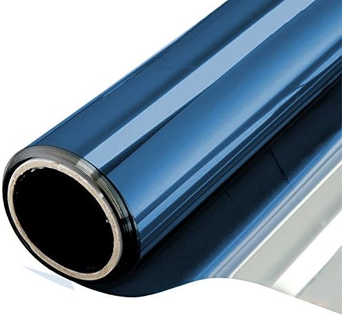 WPCTEV One Way Window Privacy Film, Mirror Tint, Blue, 35.4In x 32.8Ft by WPCTEV
